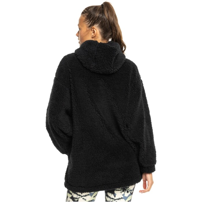 2024 Roxy Mujer Waves Of Warmth Sherpa Hoodie ERJPF03184 - True Black